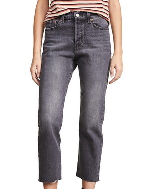 Levi's Women's straight leg mid rise ankle jeans - washed black, 28